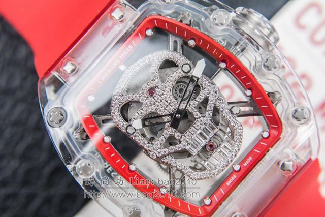 Richard Mille e理查徳米勒 RM052系列 最新鬼頭升級版 顱骨系列 原裝透明殼 理查徳米勒高端男士全自動機械腕表  hds1442